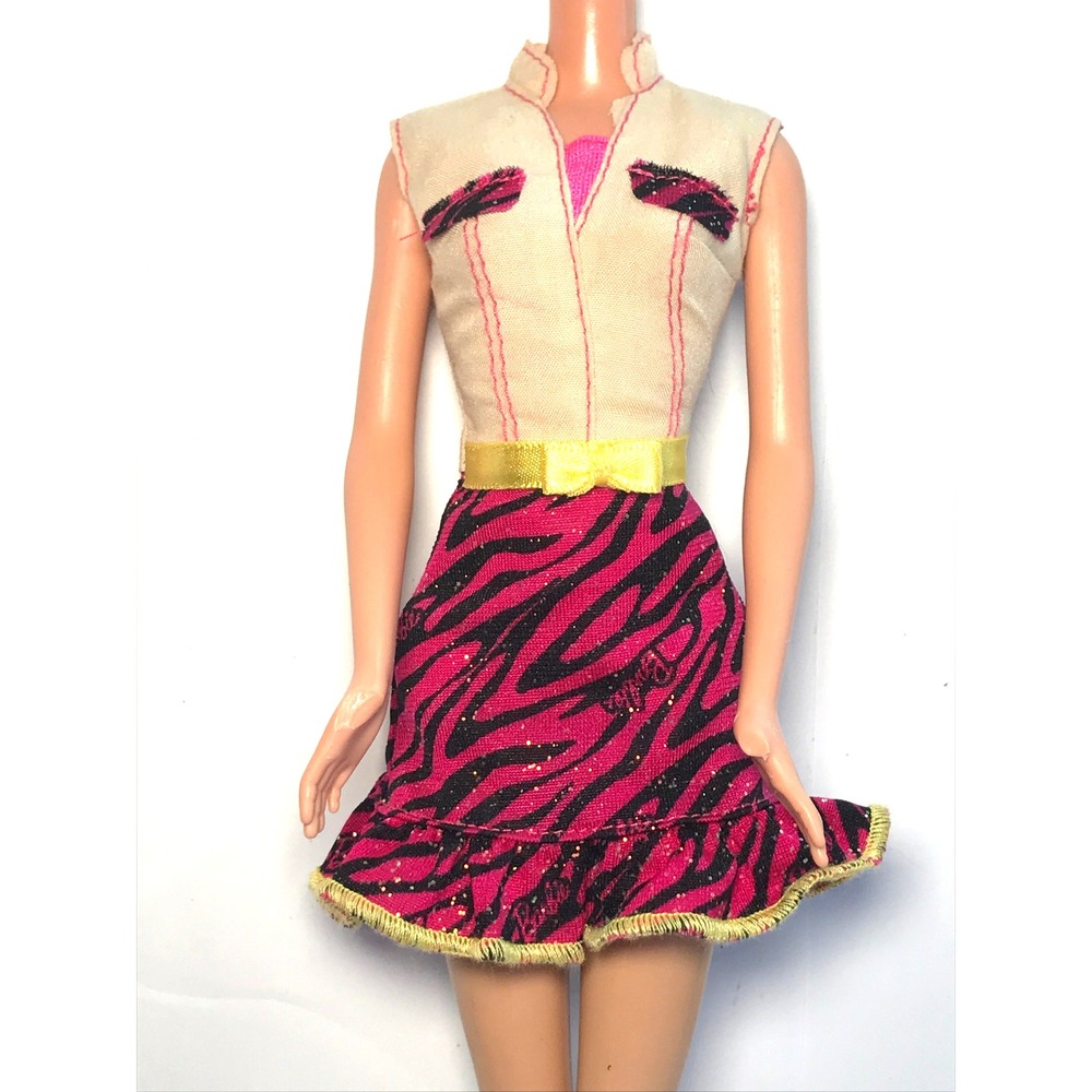 Barbie Doll Clothing 2013 Sisters Safari Fun Hot Pink Black Zebra Khaki Dress